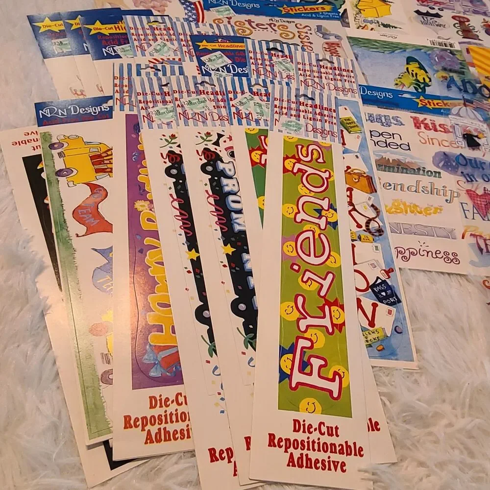 Lot of NRN Designs Stickers Holiday Family Friends Vacation Cowboy Baby Die-cuts